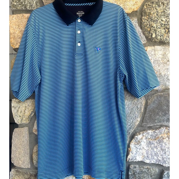 CB DryTec Trevor Stripe Polo in Blue and Black Size XL - Picture 3 of 4
